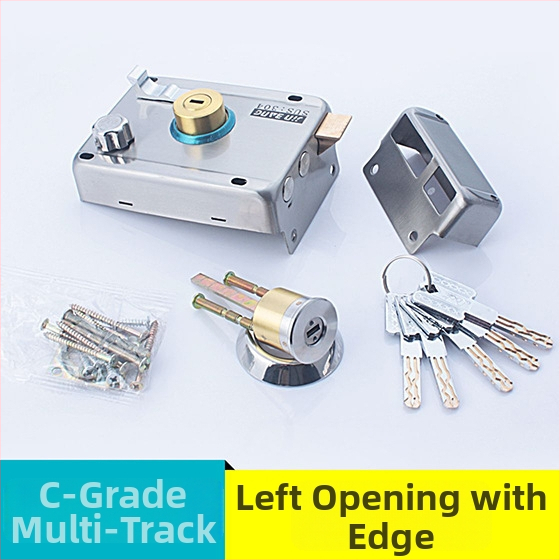 Rozsdamentes acél kültéri ajtózár, modell 9368, klasszikus kivitelű zár, modern egyszerű stílus