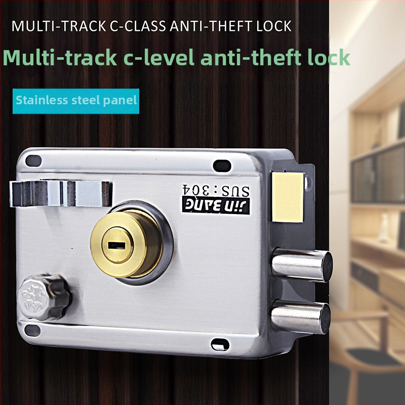 Rozsdamentes acél kültéri ajtózár, modell 9368, klasszikus kivitelű zár, modern egyszerű stílus