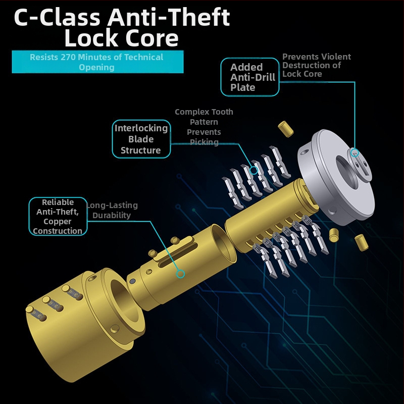 Rozsdamentes acél kültéri ajtózár, modell 9368, klasszikus kivitelű zár, modern egyszerű stílus