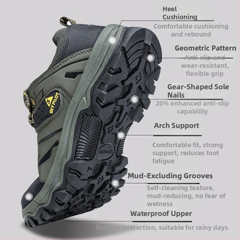 Férfi túracipő: vízálló, lélegző, csúszásmentes, könnyű és tartós tavasz–ősz outdoor használatra