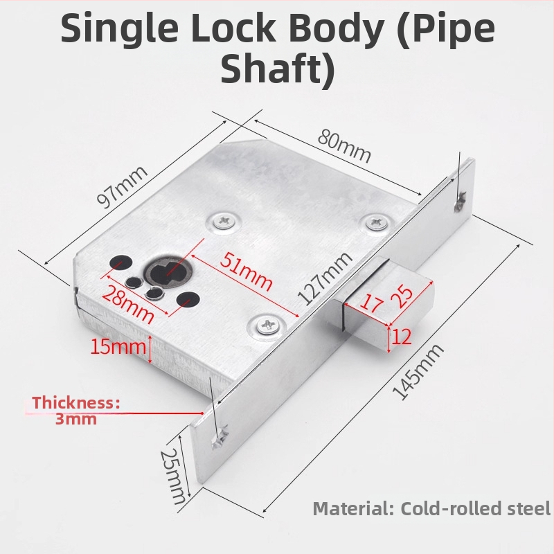 Mortise atslēga Pipe Well Lock – nerūsējošais tērauds, atslēgas vadība, ugunsdrošām durvīm, elektriskām telpām un cauruļu šahtām