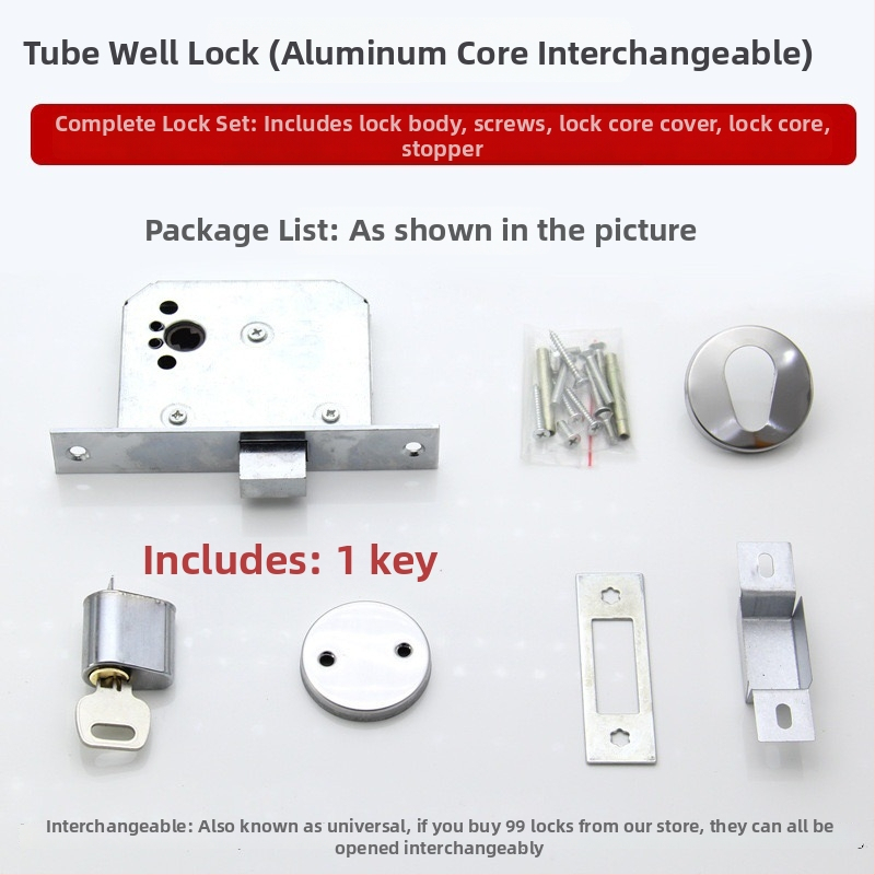 Mortise atslēga Pipe Well Lock – nerūsējošais tērauds, atslēgas vadība, ugunsdrošām durvīm, elektriskām telpām un cauruļu šahtām