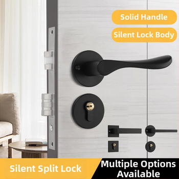 Dalinė rankenos spyna medinėms durims, aliuminio korpusas, šiuolaikinis minimalistinis dizainas