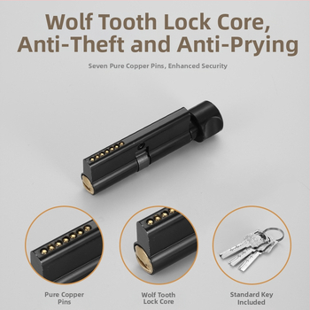 Dalinė rankenos spyna medinėms durims, aliuminio korpusas, šiuolaikinis minimalistinis dizainas