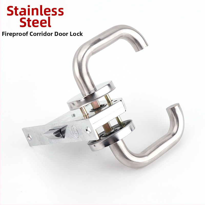 Nerūsējošā tērauda koridora durvju slēdzis, ar rokturi, modeļa Aisle lock, ugunsdrošām durvīm un koridora durvīm, mūsdienīgs vienkāršs stils