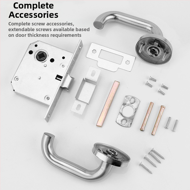 Nerūsējošā tērauda koridora durvju slēdzis, ar rokturi, modeļa Aisle lock, ugunsdrošām durvīm un koridora durvīm, mūsdienīgs vienkāršs stils