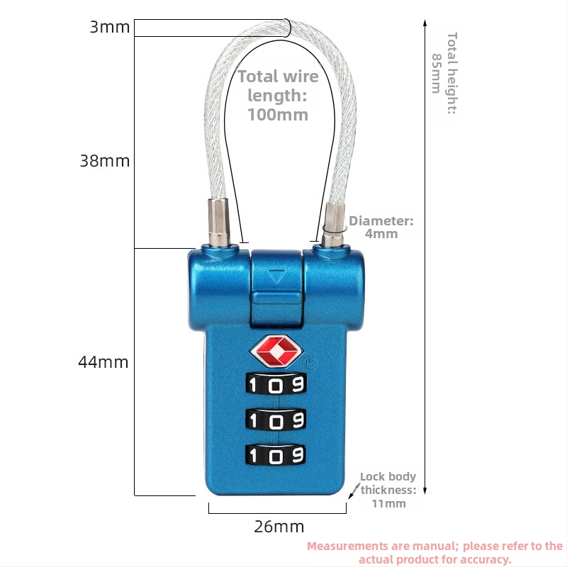 LOCK NF NF6304 Spyna bagažui ir spintelėms, iš cinko lydinio, tinkama kuprinėms, lagaminams su ratukais ir spintelėms, tarpo tarp strėlių 17, mechaninio tipo