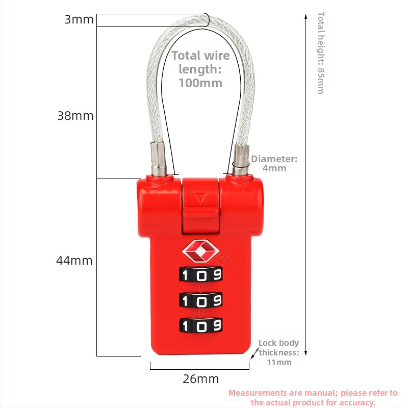 LOCK NF NF6304 Spyna bagažui ir spintelėms, iš cinko lydinio, tinkama kuprinėms, lagaminams su ratukais ir spintelėms, tarpo tarp strėlių 17, mechaninio tipo