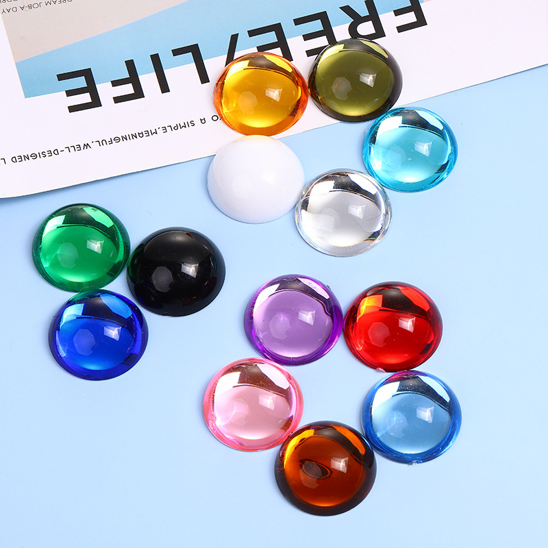 Akrilni polusferični rhinestones za DIY nokte, s plosnim stražnjim dijelom, okrugli kamenčići