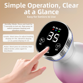 Elektriskais meridiānu masieris visam ķermenim un vēderam ar apkuri un gua sha masāžu; akumulatora jauda 1800mAh, pogu vadība, temperatūras regulēšana 45–55°C, ABS korpuss