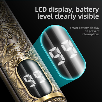 Elektrický holiaci strojček na vlasy - nabíjateľný, zabudovaná batéria 1200–2000mAh, výdrž 1–3 hodiny, čepele z nehrdzavejúcej ocele, vymeniteľná a umývateľná hlava