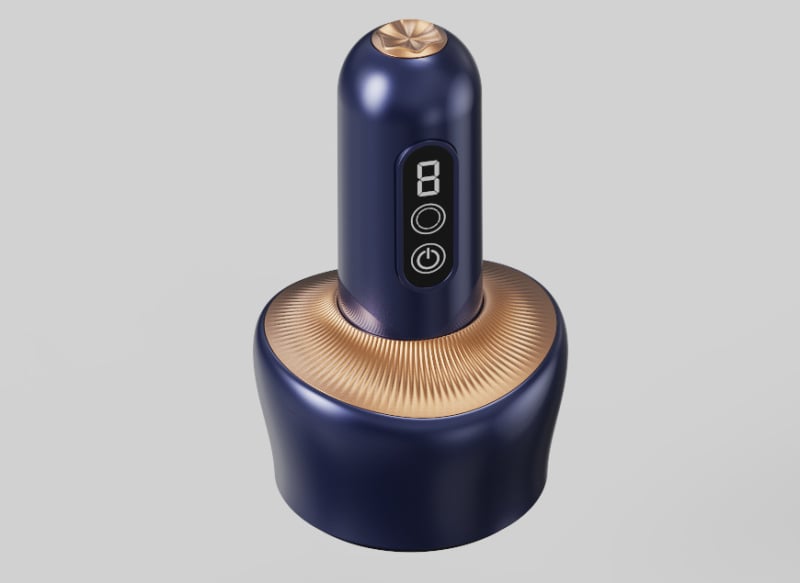 Elektriskais gua sha un vakuuma masieris, uzlādējams, modelis ZY-08, zīmols Zhouya Tianxing, vadība ar skārienjutīgu un pogu