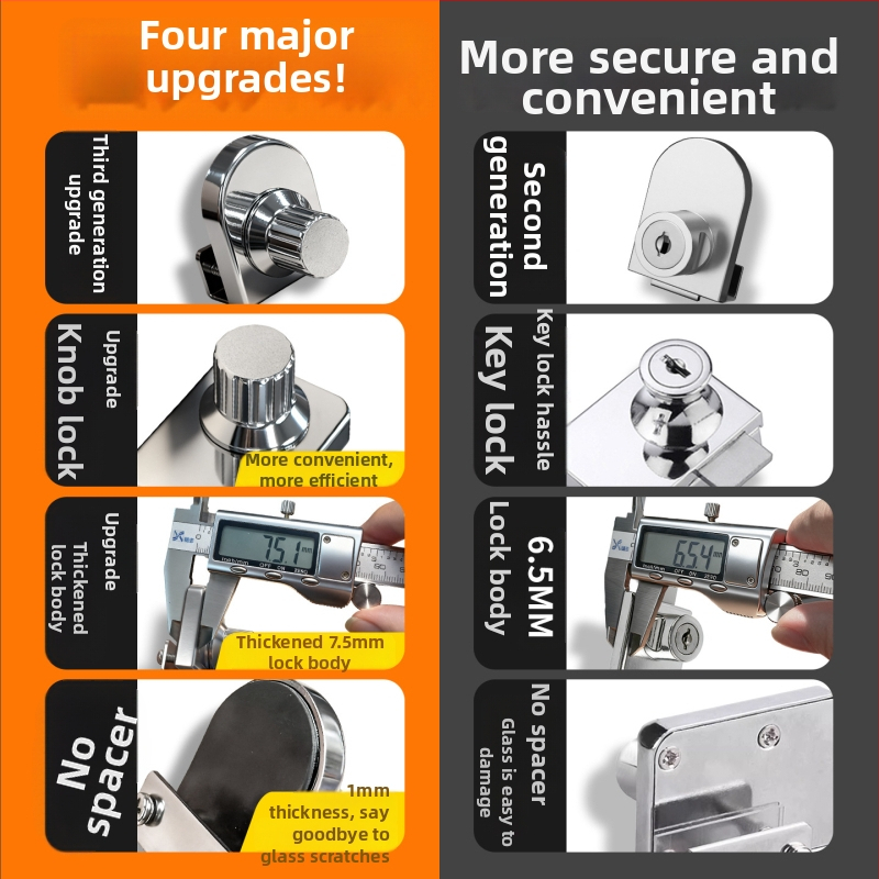 Üvegvitrinajtó zár cz-001 – cinkötvözet, kulcs nélküli, felületre szerelhető