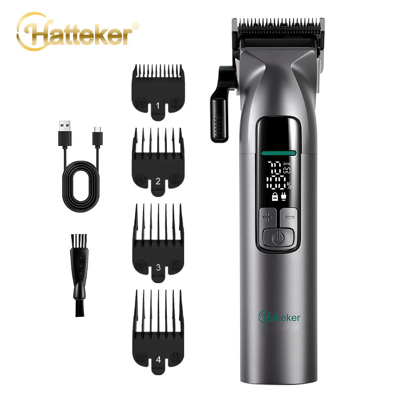Електрическа подстригваща машинка за коса с мултискоростна настройка, водоустойчива, режеща глава от неръждаема стомана, вградена батерия 1200-2000 mAh