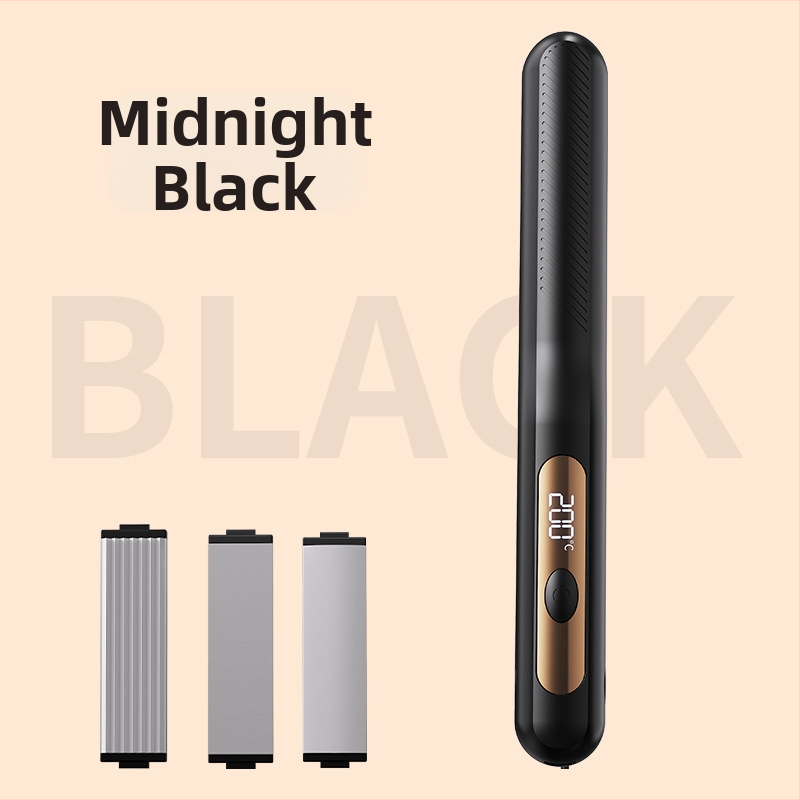 Bezdrôtové zariadenie na rovnanie a kučeravanie vlasov s 3v1 hlavou, titan-turmalín povrch, vykurovacia doska <15 mm, 3 úrovne teploty, 5W