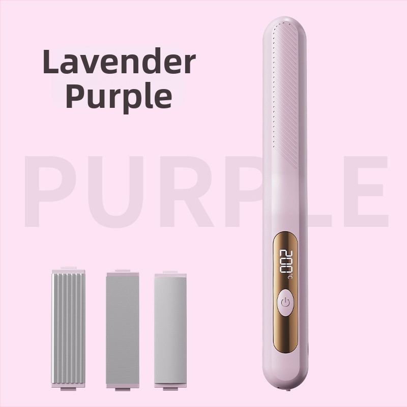 Bezdrôtové zariadenie na rovnanie a kučeravanie vlasov s 3v1 hlavou, titan-turmalín povrch, vykurovacia doska <15 mm, 3 úrovne teploty, 5W