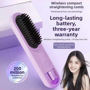 Be laidų dviejų funkcijų plaukų tiesinimo ir garbanos prietaisas su neigiamaisiais jonais, apsauga nuo nudegimų, įkraunamas, 4 temperatūros lygiai