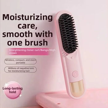 Be laidų dviejų funkcijų plaukų tiesinimo ir garbanos prietaisas su neigiamaisiais jonais, apsauga nuo nudegimų, įkraunamas, 4 temperatūros lygiai