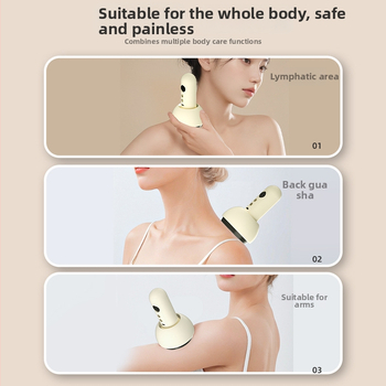 Elektriska masāžas ierīce ar apkuri un vakuuma sūknēšanu, pārnēsājama, ar pogu vadību, modelis BG-02, ABS korpuss, 1200mAh akumulatorus