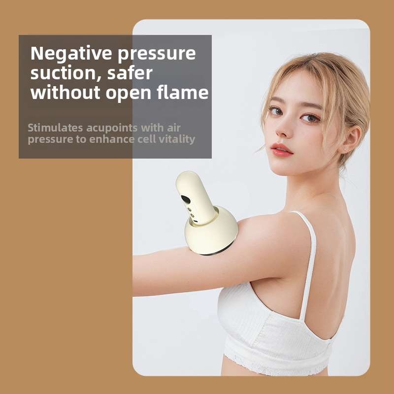 Elektriska masāžas ierīce ar apkuri un vakuuma sūknēšanu, pārnēsājama, ar pogu vadību, modelis BG-02, ABS korpuss, 1200mAh akumulatorus