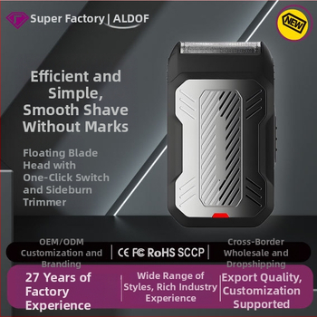 Електрическа самобръсначка с една подвижна глава за подстригване, вградена батерия 500–800 mAh, повече от 60 минути работа, презареждаема, подвижна и миеща се глава