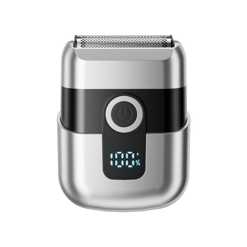 Мини електрическа самобръсначка с ход напред-назад, преносима за автомобил, за мъже, домашна употреба (3-ножлова глава; сваляема и миеща се глава; над 60 минути работа; презареждаща се; мотор с четки)