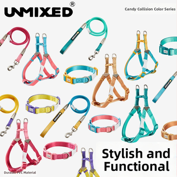 Šuns harnasas ir pavadėlio rinkinys — poliesteris, UNMIXED, 24 vnt.