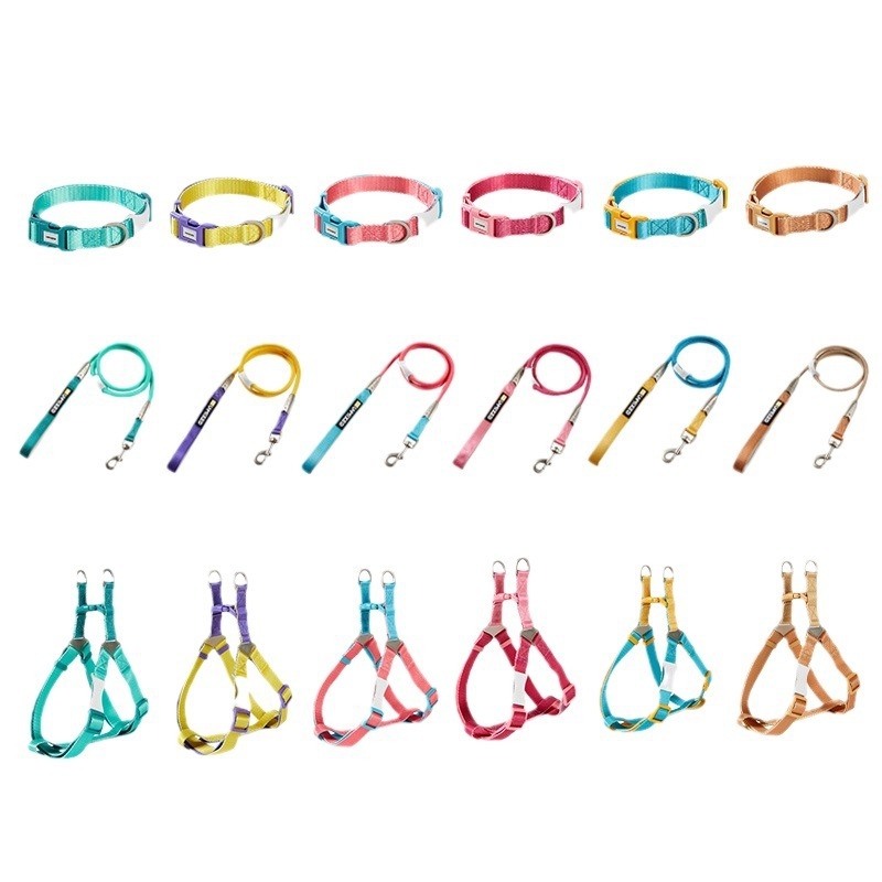 Комплект за кучета: нагрудник и каишка — полиестер, UNMIXED, 24 бр.