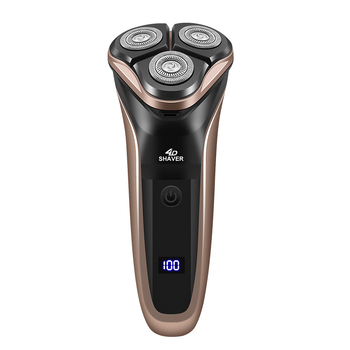 Električni brijač s trostrukom rotacijskom glavom i plutajućom glavom, LED zaslon, brushless motor, ugrađena baterija 300–500 mAh, periva glava