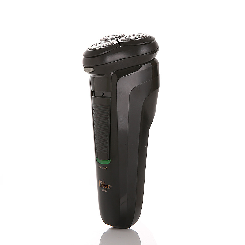 Lingke LK-S1080 електрическа самобръсначка с плаваща глава, въртяща се глава с три ножа, миеща се, с вградена батерия и време на работа над 60 минути