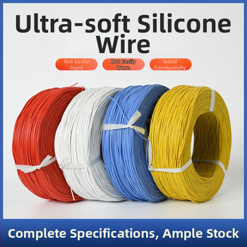 Silikono minkštas laidinys su be oksidacijos vario brandu, silikono gumos izoliacija, UL sertifikuota, aukštos temperatūros atsparus, virš 440V, -60°C iki 200°C