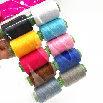 Poliesterinis siūlas siuvimui, atsparus aukštoms temperatūroms, 10 ritėlių namų naudojimui