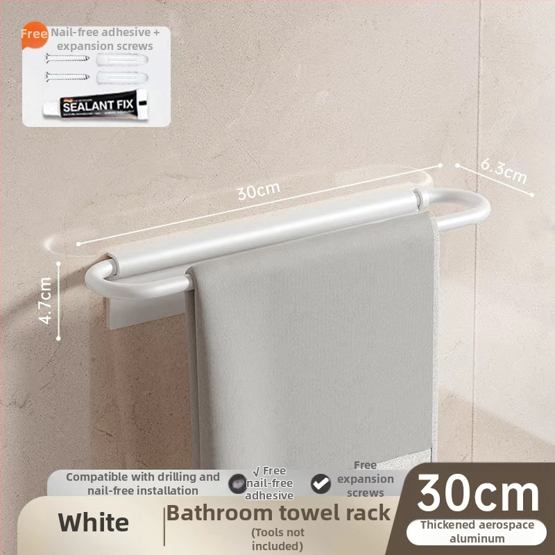 Sieninis rankšluosčių laikiklis, sulankstomas, be gręžimo, iš aliuminio, 10 kg apkrova