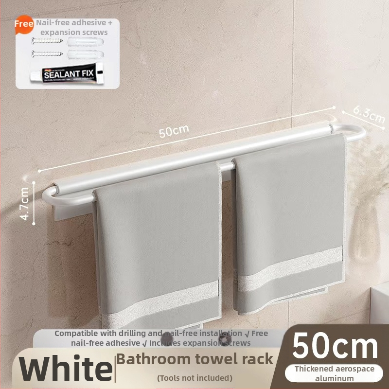 Sieninis rankšluosčių laikiklis, sulankstomas, be gręžimo, iš aliuminio, 10 kg apkrova