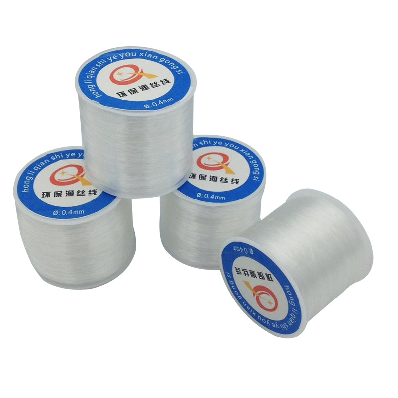 Nit na korálky, neelastická, priehľadná, polyester/nylon, Hongli Fiber, vhodná pre náramky, oblečenie a domáce textílie