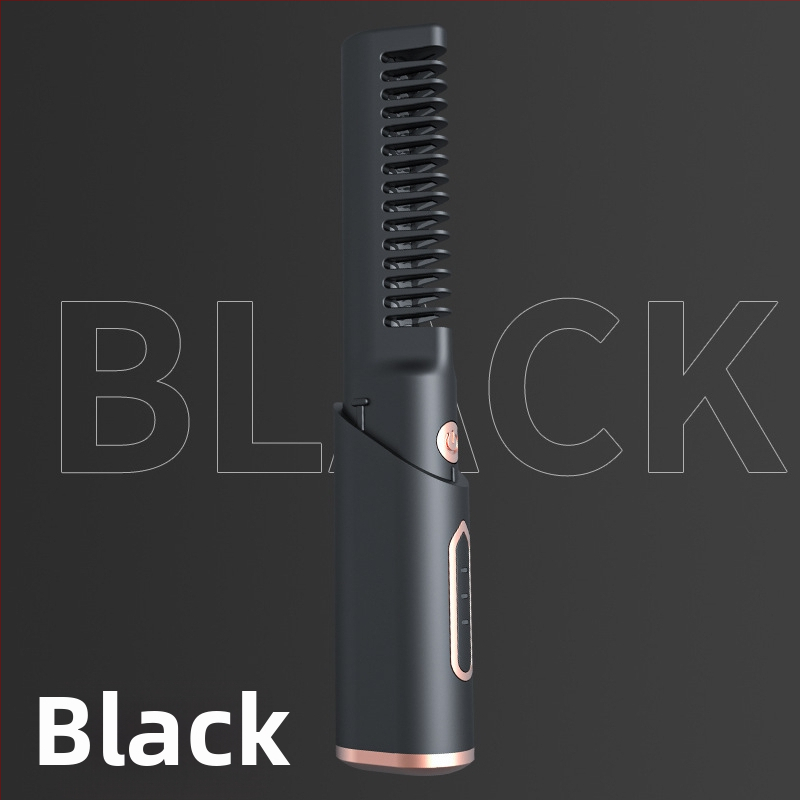 Elektrický žehliaci hrebeň na vlasy, bezdrôtové nabíjanie USB, turmalínovo keramické vykurovanie, priemer vodiča <15 mm, 45W, 110-220V