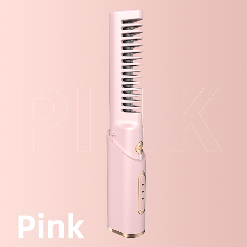 Elektrický žehliaci hrebeň na vlasy, bezdrôtové nabíjanie USB, turmalínovo keramické vykurovanie, priemer vodiča <15 mm, 45W, 110-220V