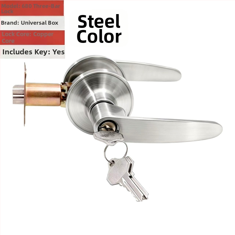 Asabi 680 Mehāniskā durvju slēdzene ar rokturi koka durvīm, cinka sakausējums