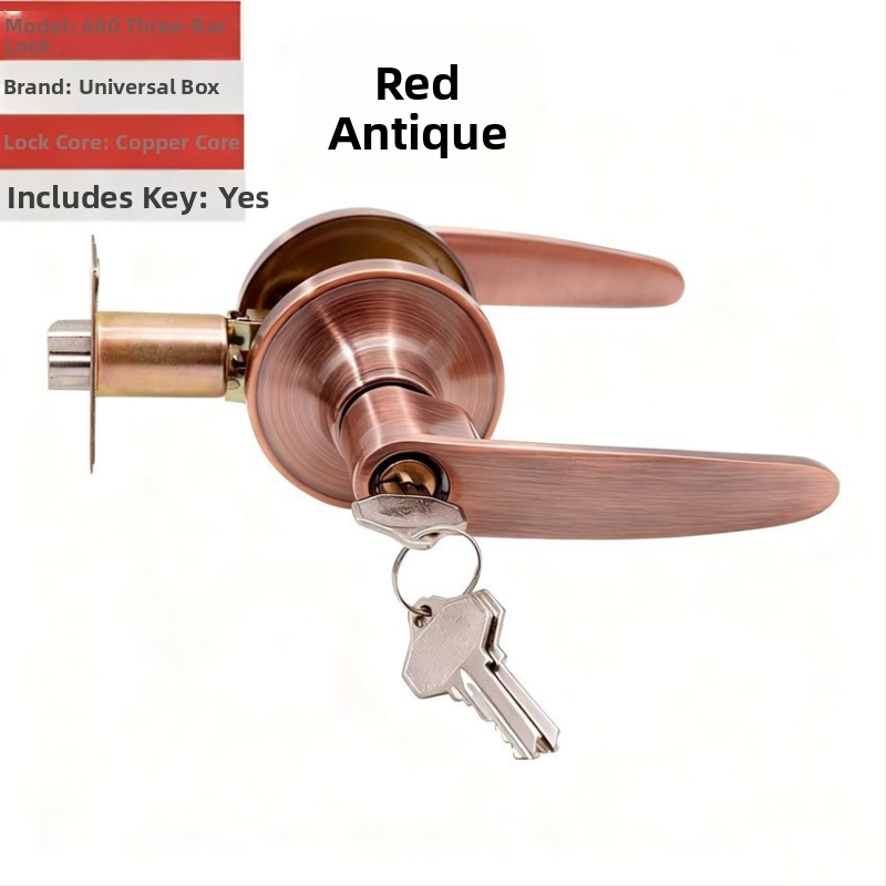 Asabi 680 Mehāniskā durvju slēdzene ar rokturi koka durvīm, cinka sakausējums