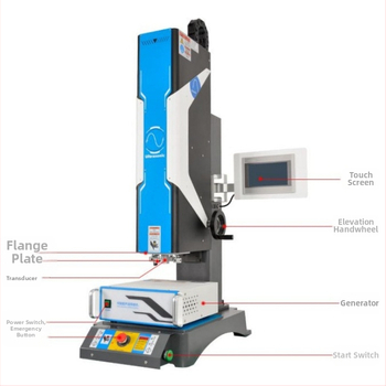 Servo valdomas ultragarso plastmasos sujungimo įrenginys, 15/20 kHz, 220V, elektrinė pavara, elektrinis valdymas ir garso bangų vibracija.