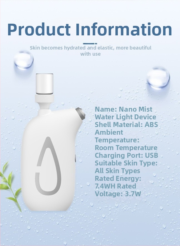 GZJIAMEI Nešiojamas veidojimo įrenginys su aukšto slėgio nano purškimu hidratacijai, įmontuota baterija 1200–2000 mAh, šaltas purškimas, 1-asis režimas