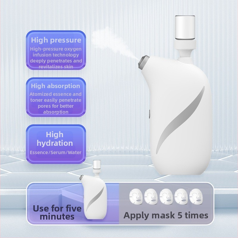 GZJIAMEI Nešiojamas veidojimo įrenginys su aukšto slėgio nano purškimu hidratacijai, įmontuota baterija 1200–2000 mAh, šaltas purškimas, 1-asis režimas