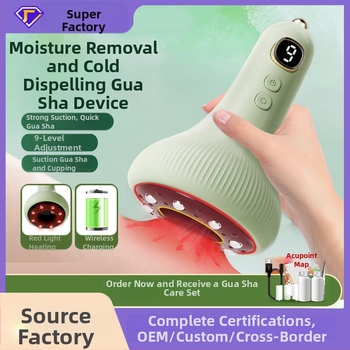 Elektrisks gua sha masāžas līdzeklis mājas fizioterapijai un meridiānu masāžai (Modeļa G-09, USB barošana, pogu vadība, temperatūras regulēšana līdz 40°C, ABS korpuss)