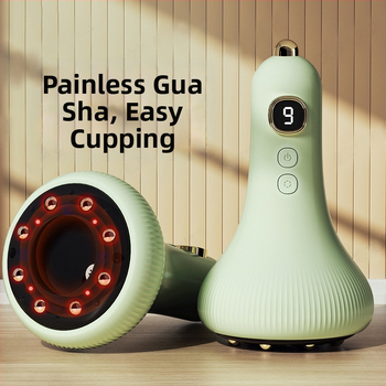 Elektrisks gua sha masāžas līdzeklis mājas fizioterapijai un meridiānu masāžai (Modeļa G-09, USB barošana, pogu vadība, temperatūras regulēšana līdz 40°C, ABS korpuss)