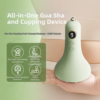 Elektrisks gua sha masāžas līdzeklis mājas fizioterapijai un meridiānu masāžai (Modeļa G-09, USB barošana, pogu vadība, temperatūras regulēšana līdz 40°C, ABS korpuss)