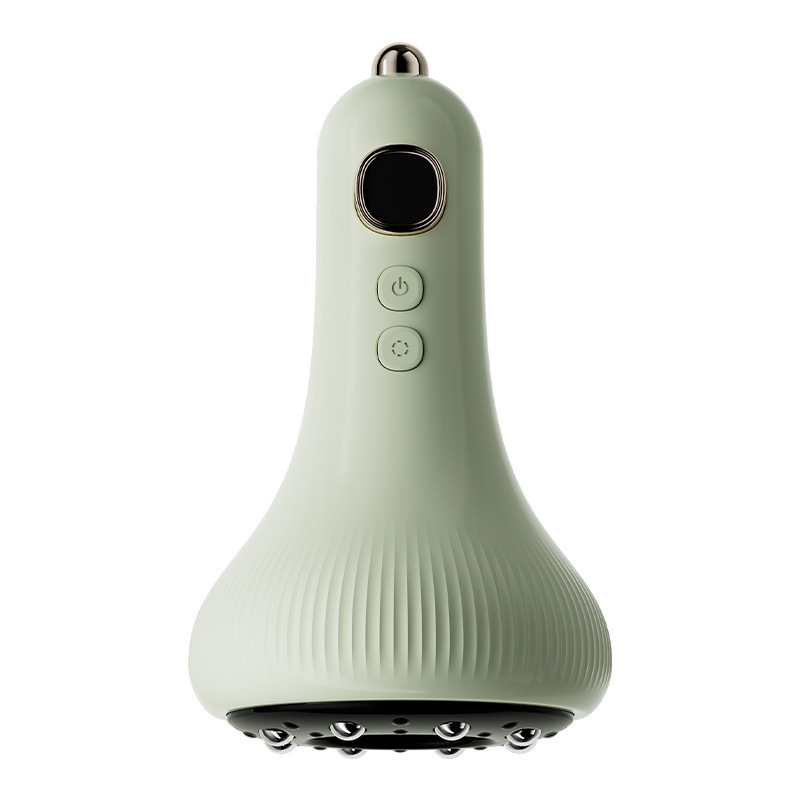 Elektrisks gua sha masāžas līdzeklis mājas fizioterapijai un meridiānu masāžai (Modeļa G-09, USB barošana, pogu vadība, temperatūras regulēšana līdz 40°C, ABS korpuss)