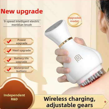 Lādējams rokas masāžas līdzeklis meridiāniem ar vibrāciju, temperatūras regulators līdz 60°C, ABS korpuss, svars apmēram 0,7 kg