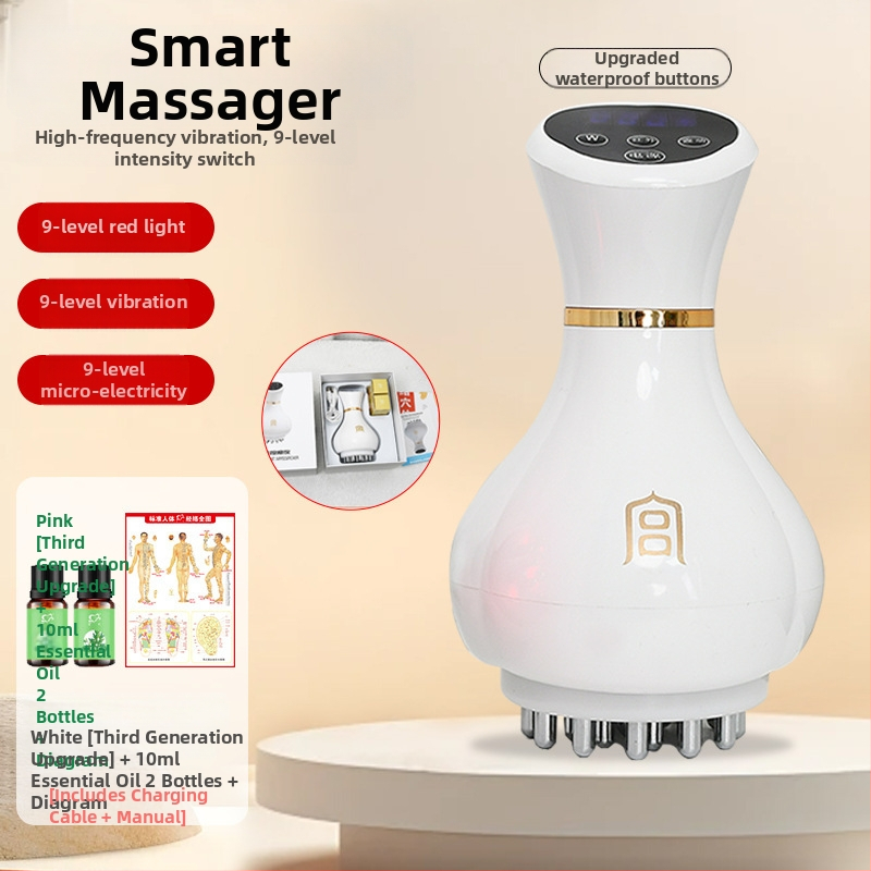 Lādējams rokas masāžas līdzeklis meridiāniem ar vibrāciju, temperatūras regulators līdz 60°C, ABS korpuss, svars apmēram 0,7 kg