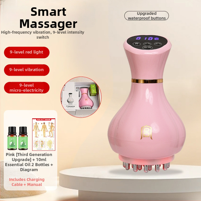 Lādējams rokas masāžas līdzeklis meridiāniem ar vibrāciju, temperatūras regulators līdz 60°C, ABS korpuss, svars apmēram 0,7 kg