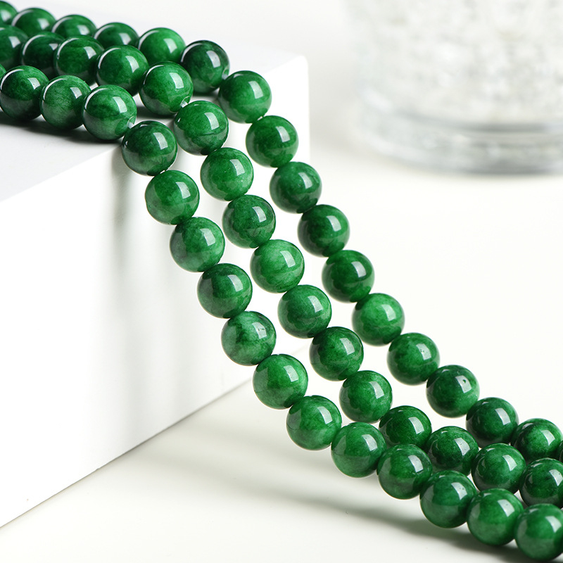 Zeleno chalcedonske kuglice, 7A razred, labave perle, poluproizvodi za DIY nakit